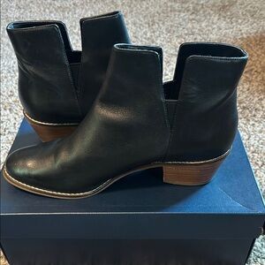 Cole Haan Black Ankle Booties with Wooden Heel